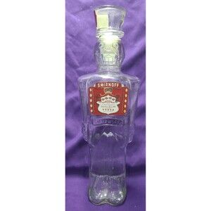 Smirnoff Vodka Toy Soldier 1998? Nutcracker Empty Glass Bottle 13” Decanter